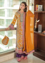 Haseens Official | 4 Piece Embroidered Chiffon Long Kurta Set – Meena | Ready To Wear - Image 2