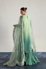 Vanya | 3 Piece Embroidered Chiffon Shirt With Crushed Sharara - LX-05 | Ready To Wear - Image 6