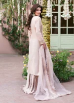 Haseens Official | 3 Piece Pastel Pink Embellished Tissue Suit with Silk Lehenga & Net Dupatta | Ready To Wear - Image 5