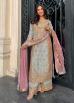 Haseens Official | 4 Piece  Embroidered Chiffon Long kurta - Sahar | Ready To Wear - Image 5