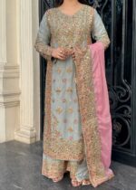 Haseens Official | 4 Piece  Embroidered Chiffon Long kurta - Sahar | Ready To Wear - Image 6