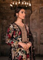 Haseens Official | Mehnaaz 4 Piece Black Chiffon Long Kurta Set with Dupatta & Potli | Ready To Wear - Image 8