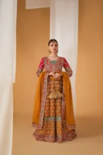 Haseens Official | 4 Piece Multi Color Embroidered Chiffon Anarkali Maxi  –  Satrangi | Ready To Wear - Image 3
