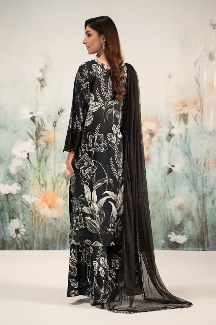MARIA.B | 3 Piece Printed Lawn Suit | DW-EF25-29R1-Black Printed | Ready To Wear - Image 7