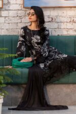 MARIA.B | 3 Piece Printed Lawn Suit | DW-EF25-29R1-Black Printed | Ready To Wear - Image 3