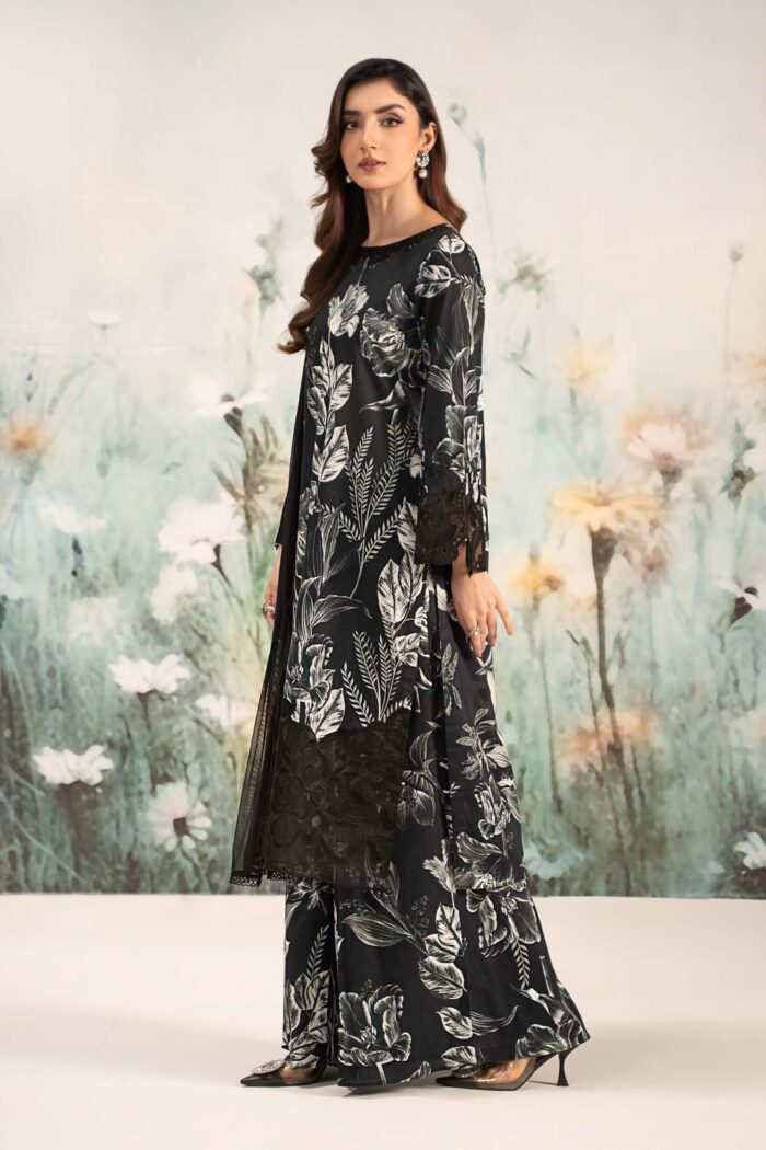 MARIA.B | 3 Piece Printed Lawn Suit | DW-EF25-29R1-Black Printed | Ready To Wear - Image 5