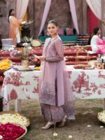 Ally's Official | 3 Piece Spangle Embroidered Silk Suit with Organza Dupatta & Palazzo | LAILA VX-152 | Ready To Wear - Image 3