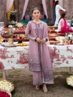 Ally's Official | 3 Piece Spangle Embroidered Silk Suit with Organza Dupatta & Palazzo | LAILA VX-152 | Ready To Wear - Image 5