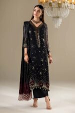 Khuda Baksh| 3 Piece Crinkle Chiffon Embellished Shalwar Set with Silk Dupatta | P-296 | Ready To Wear - Image 2
