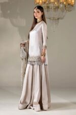 Khuda Baksh| 4 Piece Gloss Silk Sharara Set with Organza Dupatta & Pouch | P-299 | Ready To Wear - Image 2