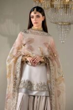 Khuda Baksh| 4 Piece Gloss Silk Sharara Set with Organza Dupatta & Pouch | P-299 | Ready To Wear - Image 6