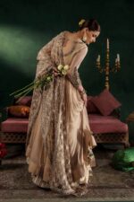 Khuda Baksh| Hand Embroidered Chiffon Sharara Set | P-307 Pastel Pink | Ready To Wear - Image 9