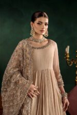 Khuda Baksh| Hand Embroidered Chiffon Sharara Set | P-307 Pastel Pink | Ready To Wear - Image 3