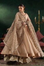 Khuda Baksh| Hand Embroidered Chiffon Sharara Set | P-307 Pastel Pink | Ready To Wear - Image 7