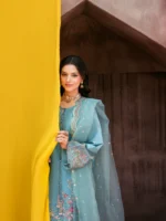 Ally's Official | 3 Piece Sequin Embroidered Silk Suit with Organza Dupatta & Palazzo | RAHA VX-148 | Ready To Wear - Image 5