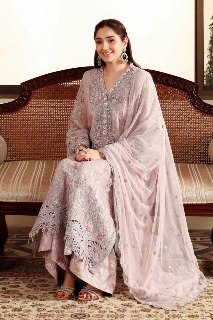 MARIA.B | 3 Piece Embroidered Organza Suit | SF-EF26-02-Lilac | Ready To Wear - Image 3