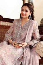 MARIA.B | 3 Piece Embroidered Organza Suit | SF-EF26-02-Lilac | Ready To Wear - Image 5