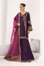 MARIA.B | 3 Piece Embroidered Raw Silk Suit | SF-EF26-07 | Ready To Wear - Image 5