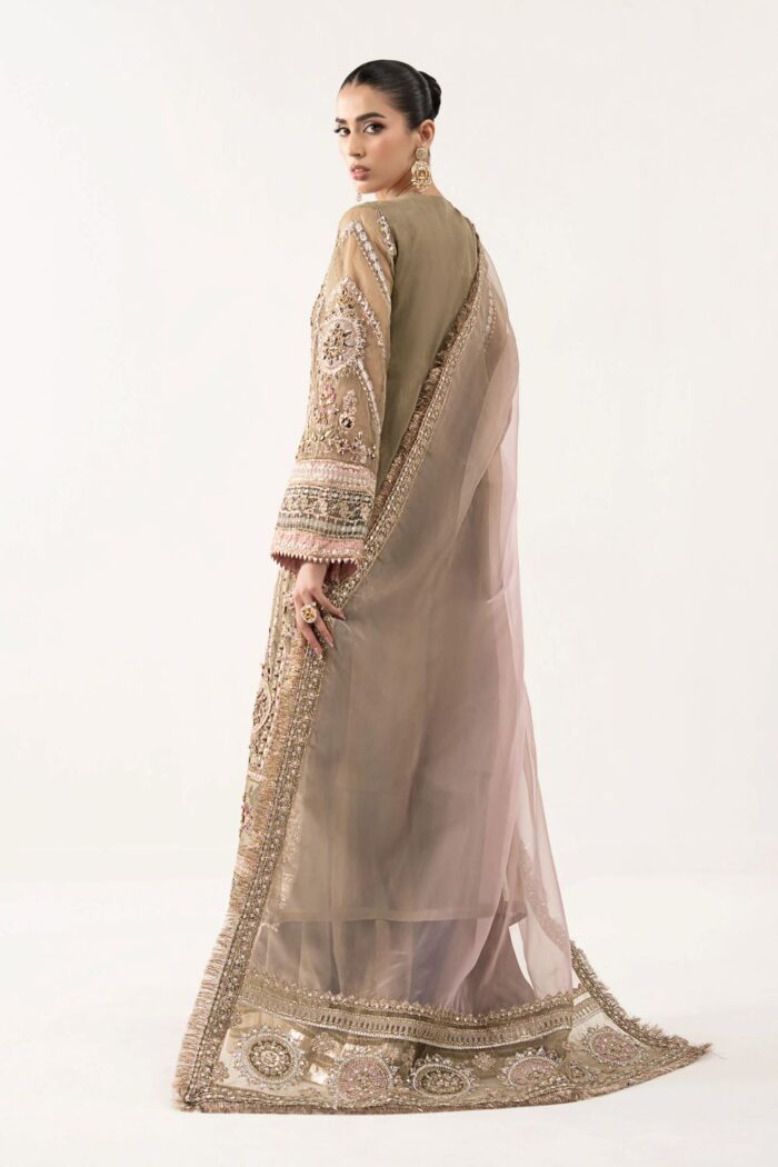 MARIA.B | 3 Piece Embroidered Organza Suit | SF-EF26-10-Coffee | Ready To Wear - Image 7