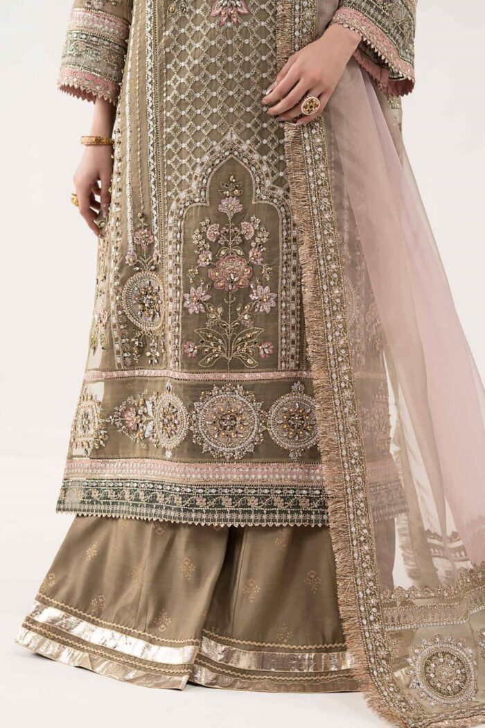 MARIA.B | 3 Piece Embroidered Organza Suit | SF-EF26-10-Coffee | Ready To Wear - Image 5