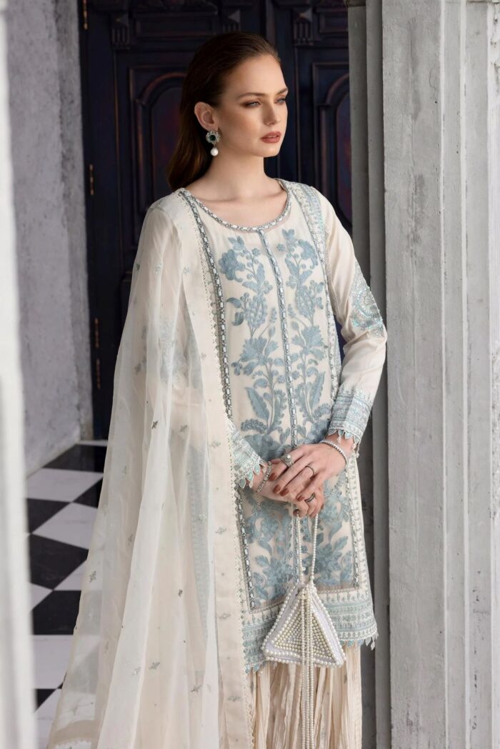 MARIA.B | 3 Piece Embroidered Organza Suit | SF-EF26-39-Off White | Ready To Wear - Image 2