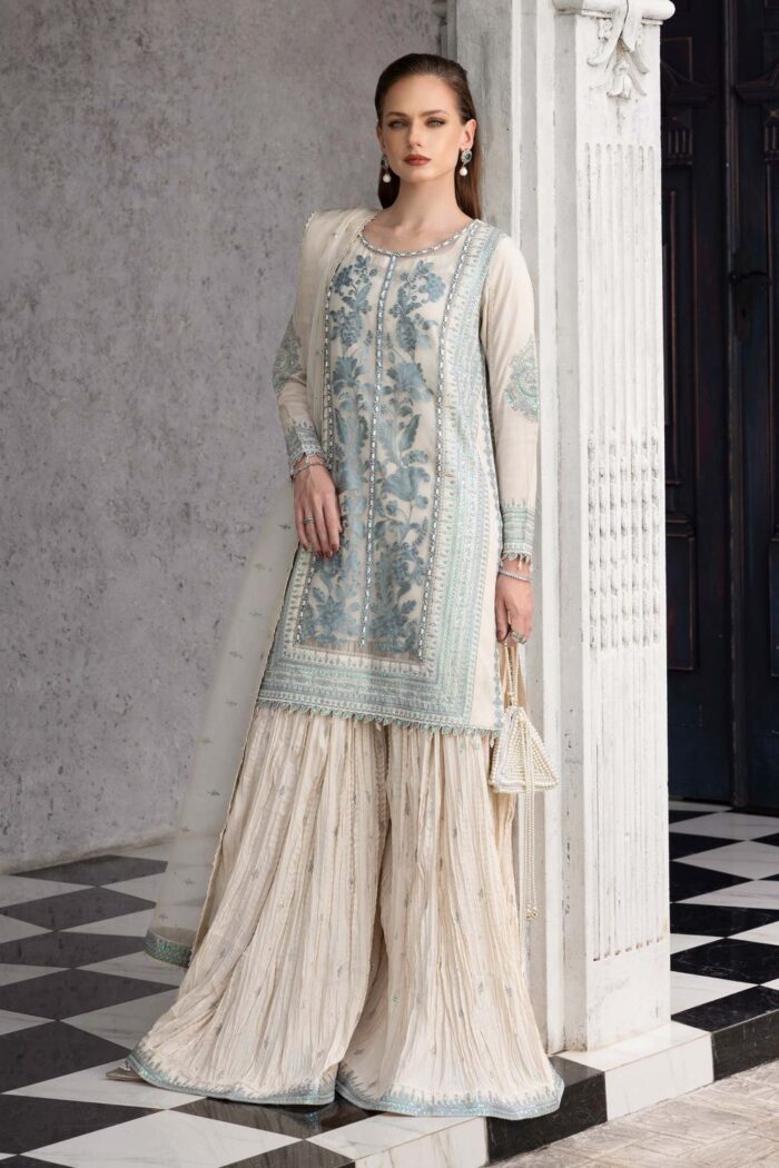 MARIA.B | 3 Piece Embroidered Organza Suit | SF-EF26-39-Off White | Ready To Wear - Image 7