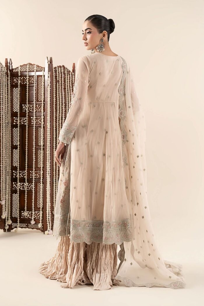 MARIA.B | 3 Piece Embroidered Net Suit | SF-W25-28-Ivory | Ready To Wear - Image 7
