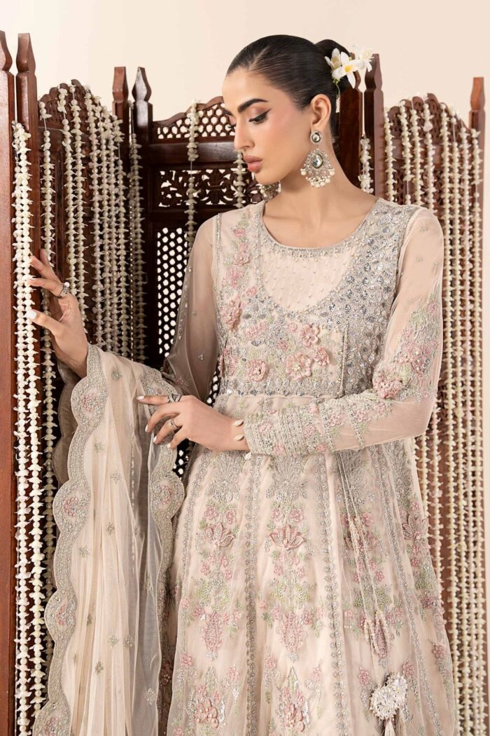 MARIA.B | 3 Piece Embroidered Net Suit | SF-W25-28-Ivory | Ready To Wear - Image 2