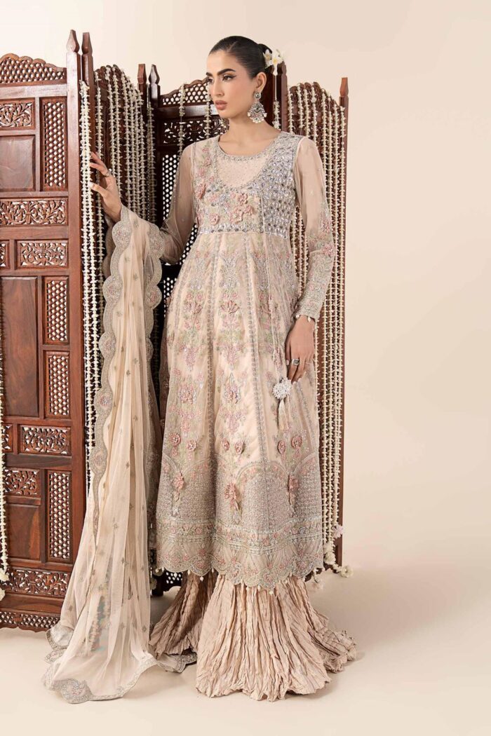 MARIA.B | 3 Piece Embroidered Net Suit | SF-W25-28-Ivory | Ready To Wear - Image 4