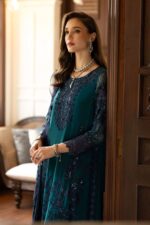MARIA.B | 3 Piece Embroidered Chiffon Suit | SF-EF26-14-Teal | Ready To Wear - Image 4