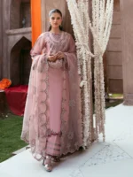 Ally's Official | 3 Piece Spangle Embroidered Silk Suit with Organza Dupatta & Palazzo | SORAYA VX-149 | Ready To Wear - Image 7
