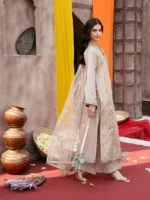 Ally's Official | 3 Piece Sequin Embroidered Silk Suit with Net Dupatta & Palazzo | SUNEHRI VX-147 | Ready To Wear - Image 3
