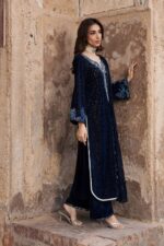 Batik | Whisper 3Pc - Velvet Formal Dress | Ready To Wear - Image 3