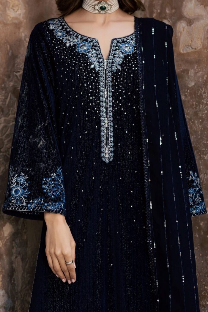 Batik | Whisper 3Pc - Velvet Formal Dress | Ready To Wear - Image 5
