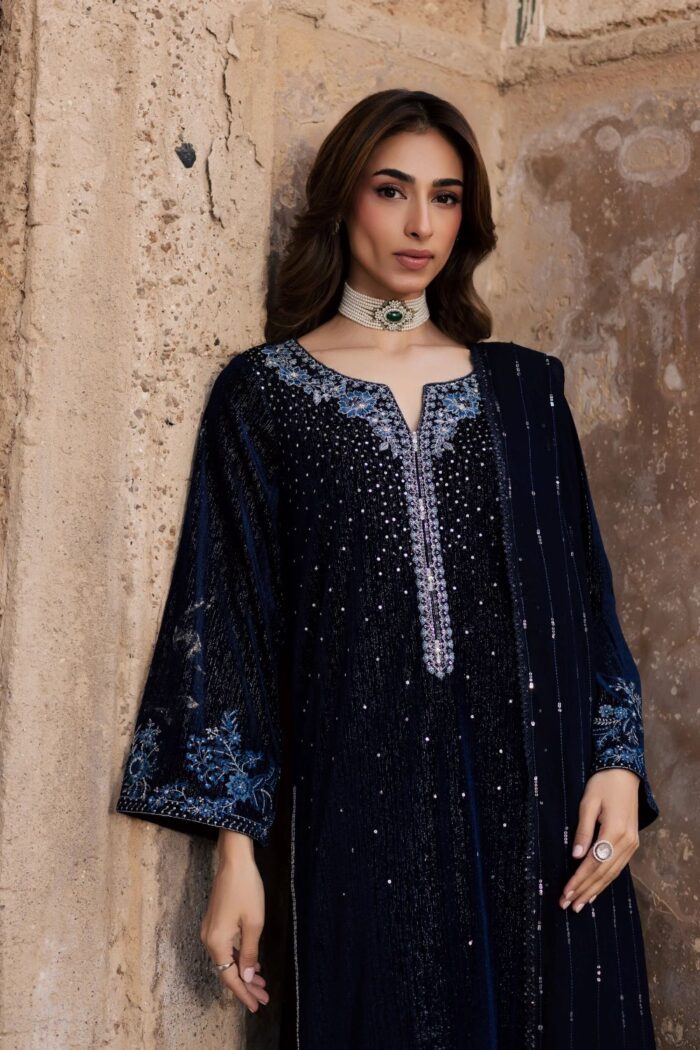 Batik | Whisper 3Pc - Velvet Formal Dress | Ready To Wear - Image 6