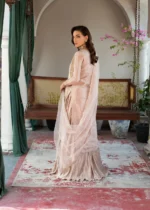 Haseens Official | 3 Piece Pastel Pink Embellished Tissue Suit with Silk Lehenga & Net Dupatta | Ready To Wear - Image 10