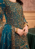Haseens Official | 4 Piece Heavy Embroidered Chiffon Lehenga - Zulaikha | Ready To Wear - Image 5