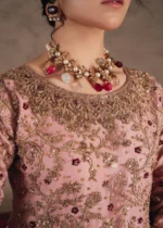 Haseens Official | 3 Piece Pastel Pink Embroidered Chiffon Sharara Set – Shamim | Ready To Wear - Image 2