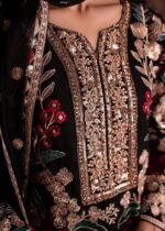 Haseens Official | Mehnaaz 4 Piece Black Chiffon Long Kurta Set with Dupatta & Potli | Ready To Wear - Image 12