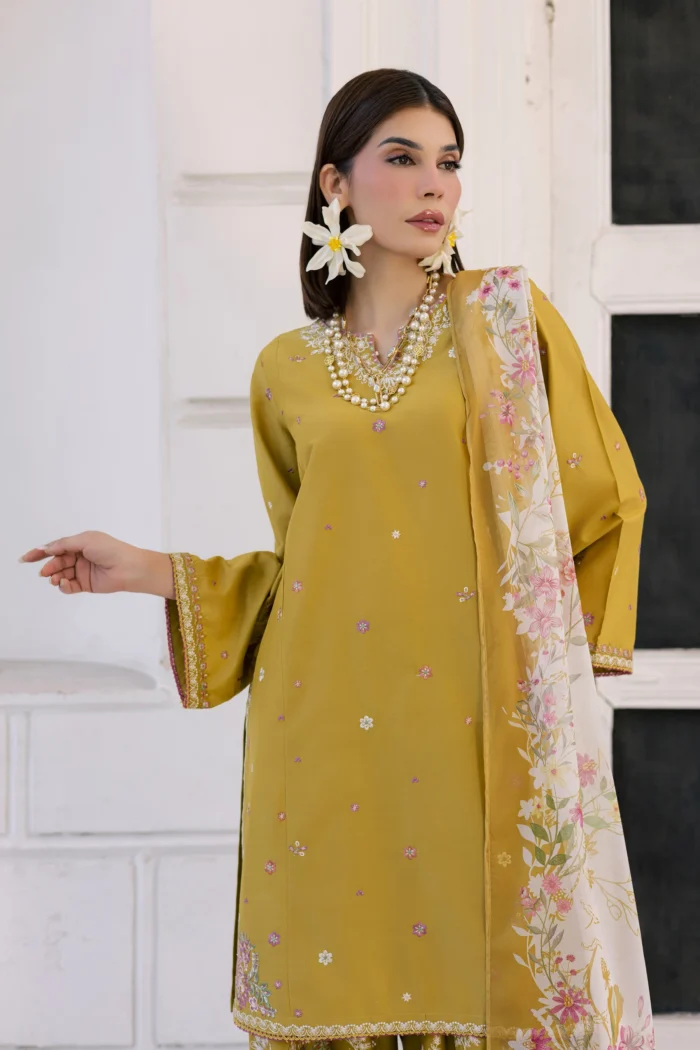 Batik | Chandler 3Pc - Festive Embroidered Lawn | Ready To Wear - Image 6
