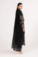 MARIA.B | 3 Piece Embroidered Lawn Suit-Lime Green - DW-EF26-91-Black | Ready To Wear - Image 7