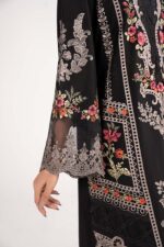 MARIA.B | 3 Piece Embroidered Lawn Suit-Lime Green - DW-EF26-91-Black | Ready To Wear - Image 4