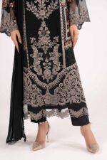 MARIA.B | 3 Piece Embroidered Lawn Suit-Lime Green - DW-EF26-91-Black | Ready To Wear - Image 5