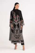MARIA.B | 3 Piece Embroidered Lawn Suit-Lime Green - DW-EF26-91-Black | Ready To Wear - Image 6
