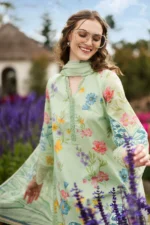 MARIA.B | 3 Piece Embroidered Lawn Suit | DW-EF26-31-Lime Green | Ready To Wear - Image 4