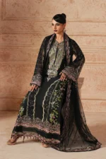 Maryum N Maria | 3 Piece Black Organza Embroidered Pret Set - SANVI - MWS5957 | Ready To Wear - Image 2