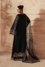 Maryum N Maria | 3 Piece Black Organza Embroidered Pret Set - SANVI - MWS5957 | Ready To Wear - Image 4