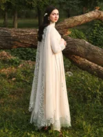 Ally's Official | 3 Piece Premium Chikankari Jacquard Embroidered Maxi | PEARL | Ready To Wear - Image 8