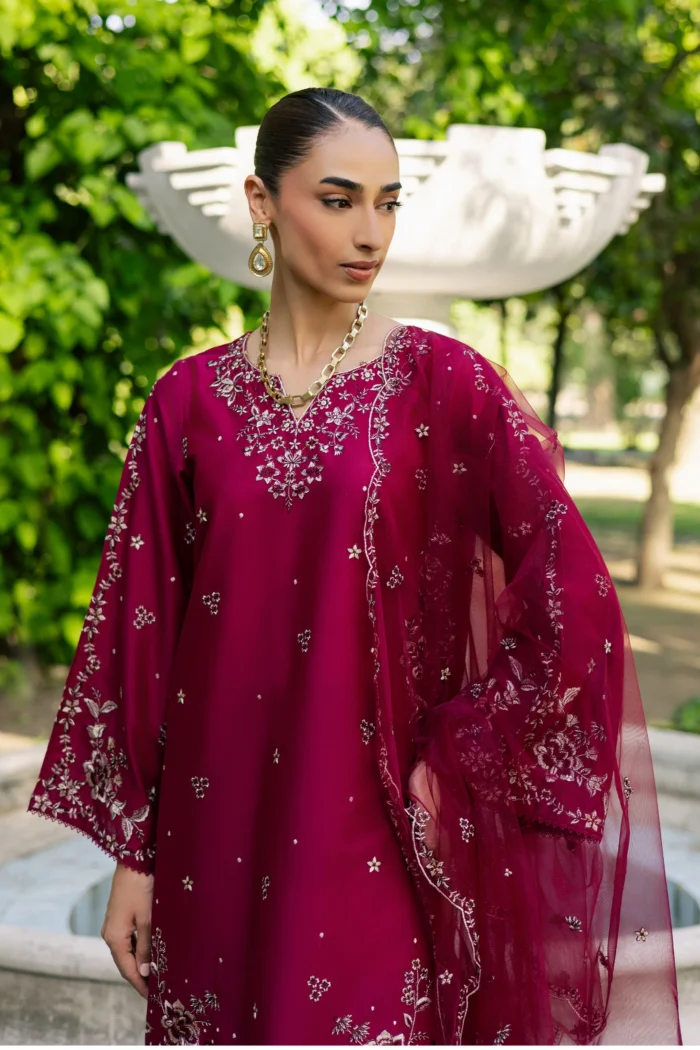 Batik | Rosa 3Pc - Festive Embroidered Lawn | Ready To Wear - Image 3