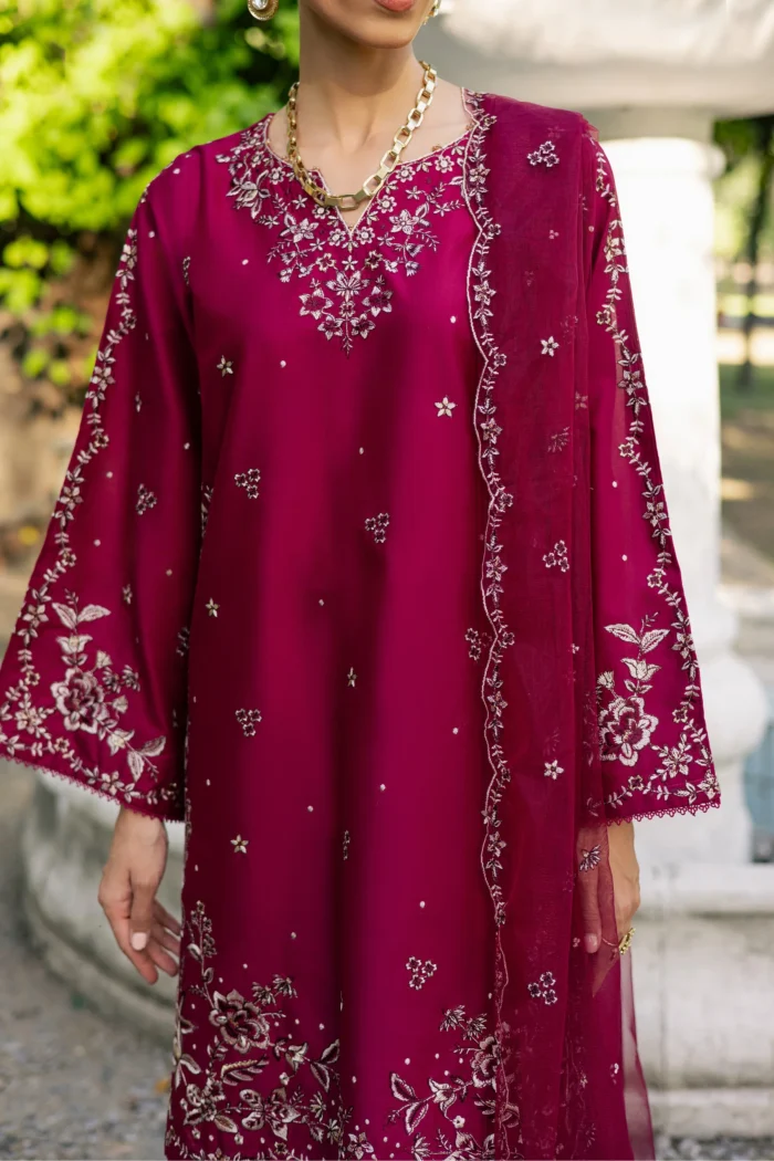 Batik | Rosa 3Pc - Festive Embroidered Lawn | Ready To Wear - Image 4